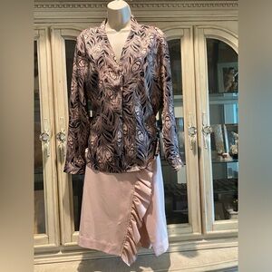 Elegant Liz Claiborne pullover sz M, Blouse blk pink
